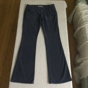 American Eagle Corduroy Flare Pants Cords Stretch Y2K Navy Blue Low Rise - Sz 4